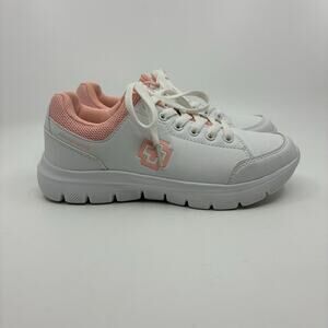 SwissBrand Pickleball shoes Women US 7, Eur 37.5 WORN ONCE White Peach trim